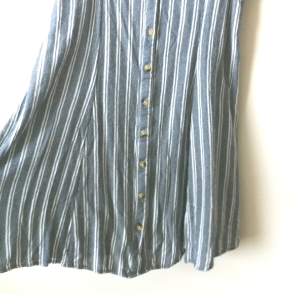 American Eagle Blue & White Pinstripe Off The Shoulder Dress Size Small - Picture 4 of 9